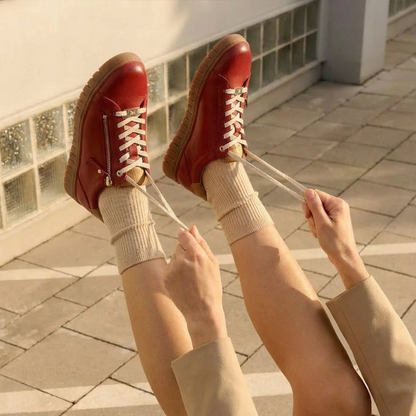 Luna Zip Casual Sneaker - Ruby Red