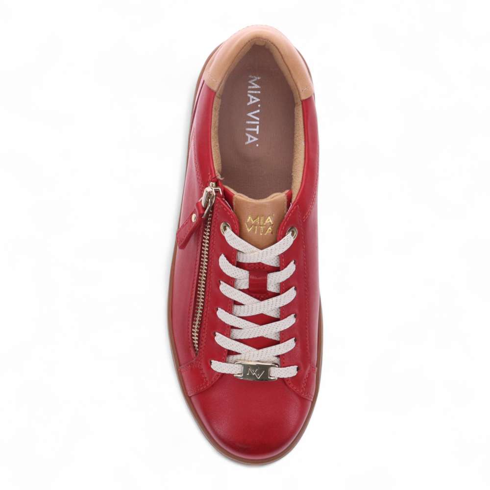 Luna Zip Casual Sneaker - Ruby Red