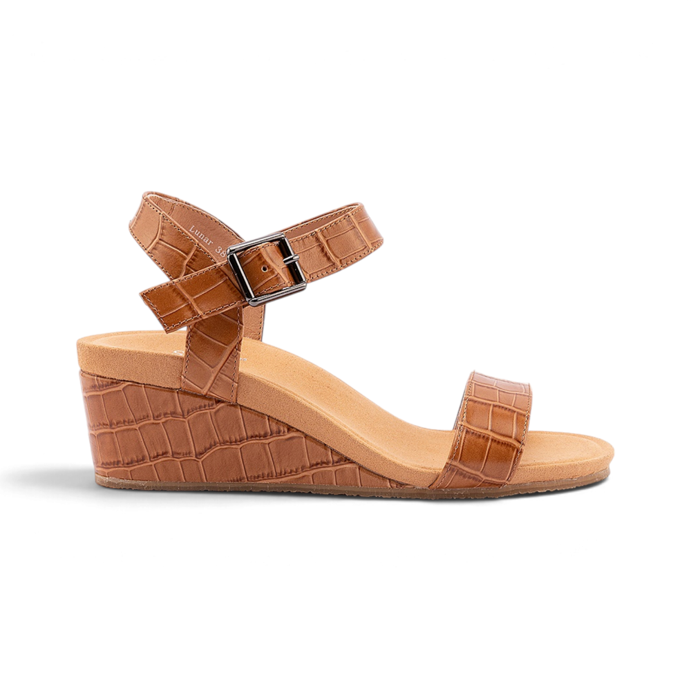 Lunar Wedge - Tan Croc