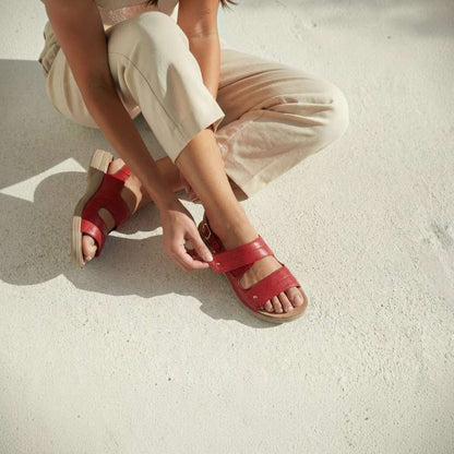 Manilla Slingback Sandal - Ruby Red