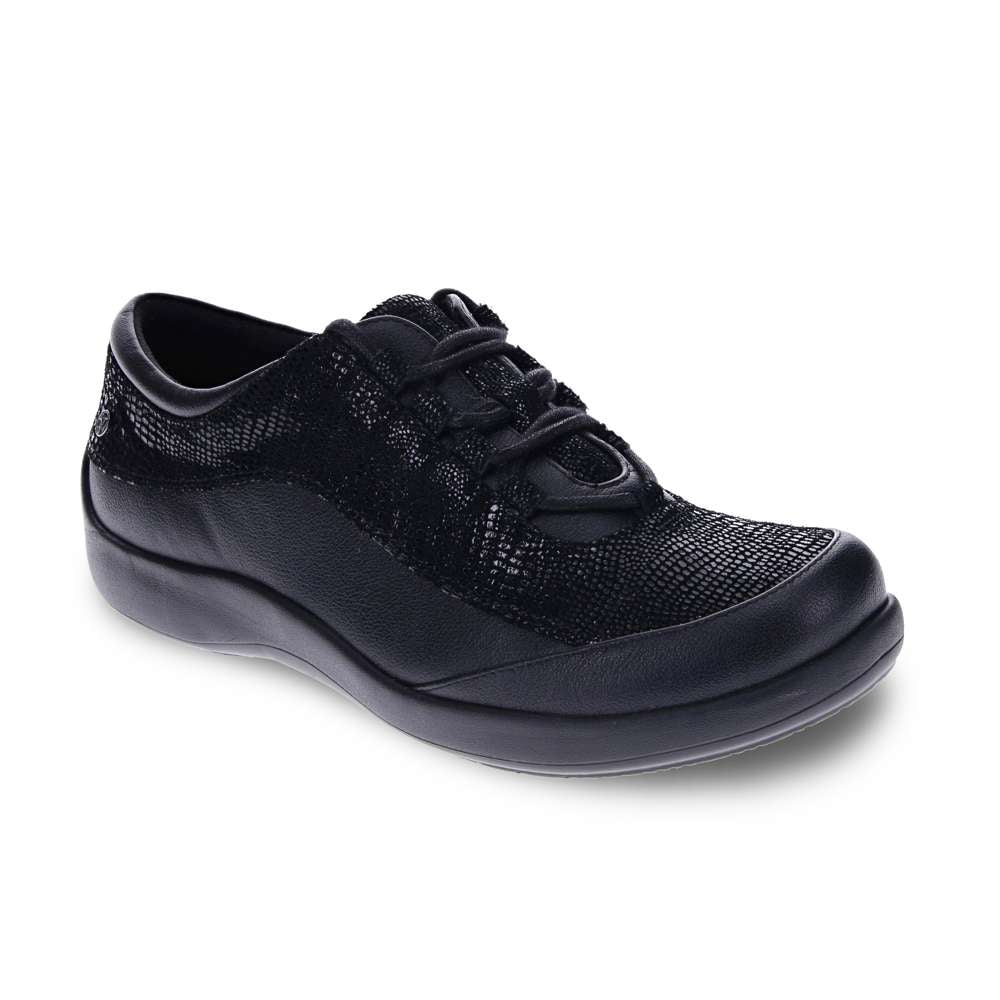 Alberta Lace-Up Casual Sneaker - Black Lizard