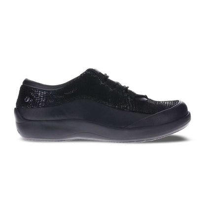 Alberta Lace-Up Casual Sneaker - Black Lizard