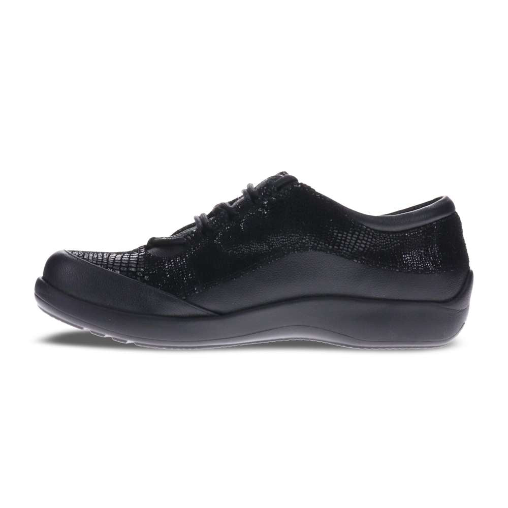 Alberta Lace-Up Casual Sneaker - Black Lizard