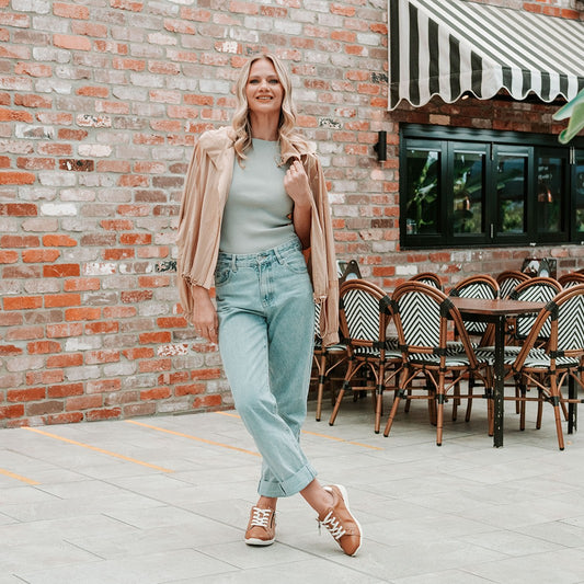 Lifestyle image for North Leather Zip Casual Sneaker - Tan Leather