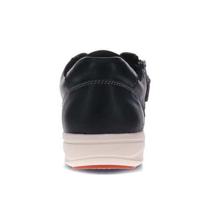 North Zip Casual Sneaker - Black Leather