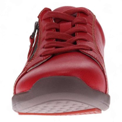 North Leather Zip Casual Sneaker - Ruby Red