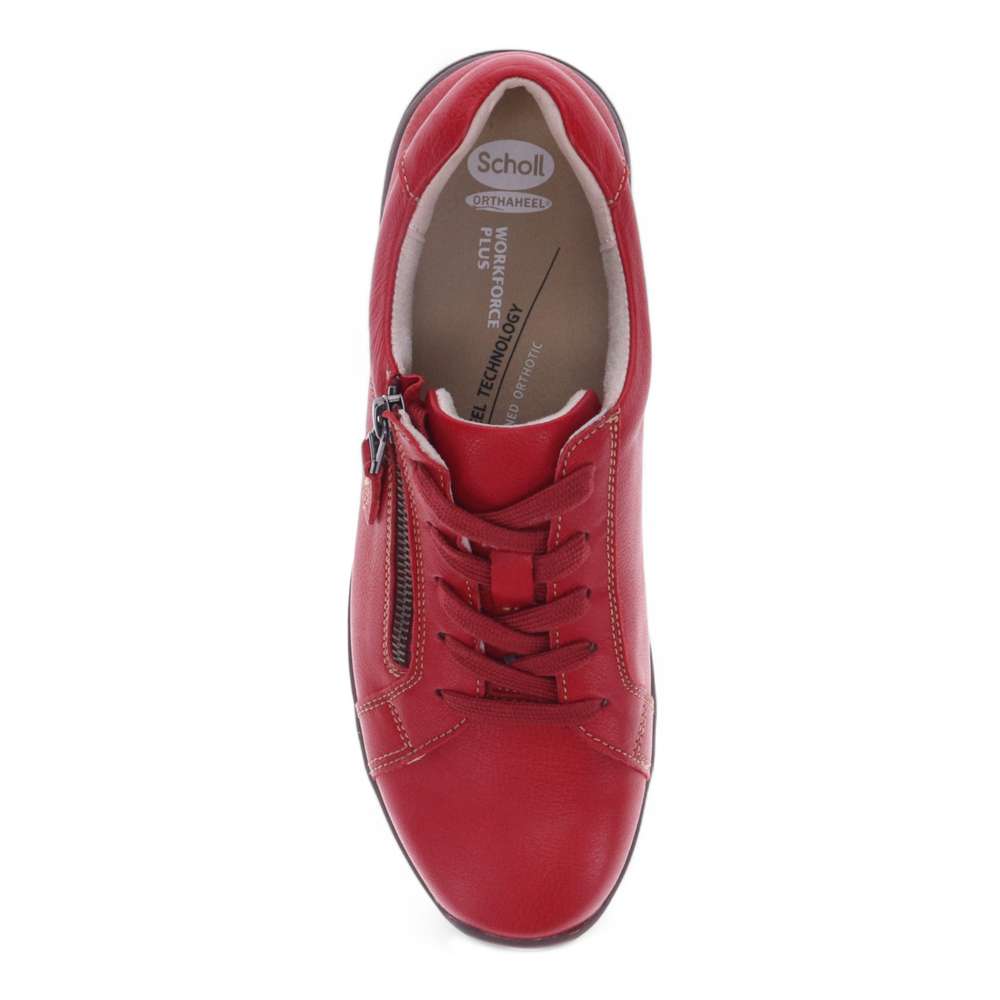 North Leather Zip Casual Sneaker - Ruby Red