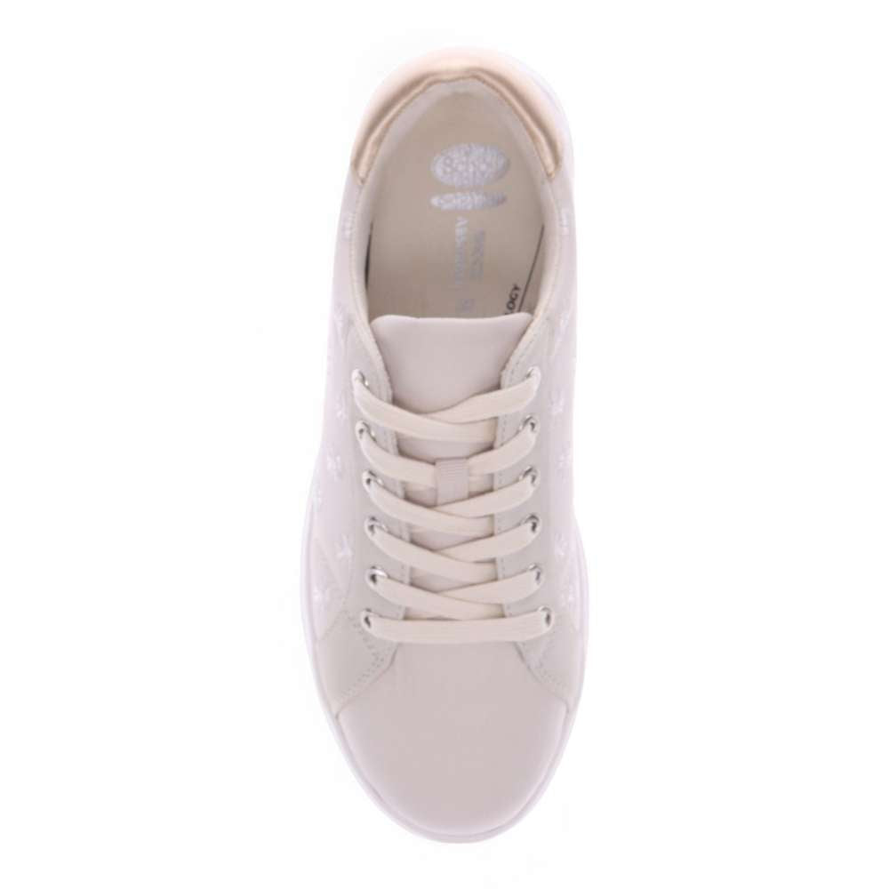 Paisley Floral Lace-Up Casual Sneaker - Beige/Patch