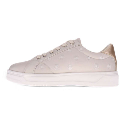 Paisley Floral Lace-Up Casual Sneaker - Beige/Patch
