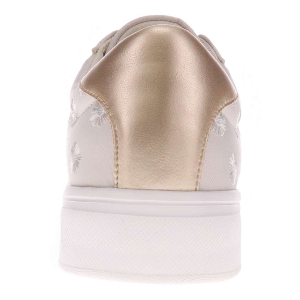 Paisley Floral Lace-Up Casual Sneaker - Beige/Patch