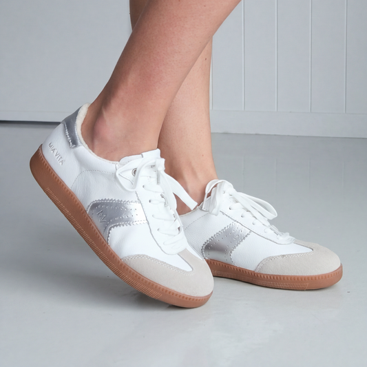 Lifestyle image for Ramona II Casual Lace-Up Sneaker - White/Silver