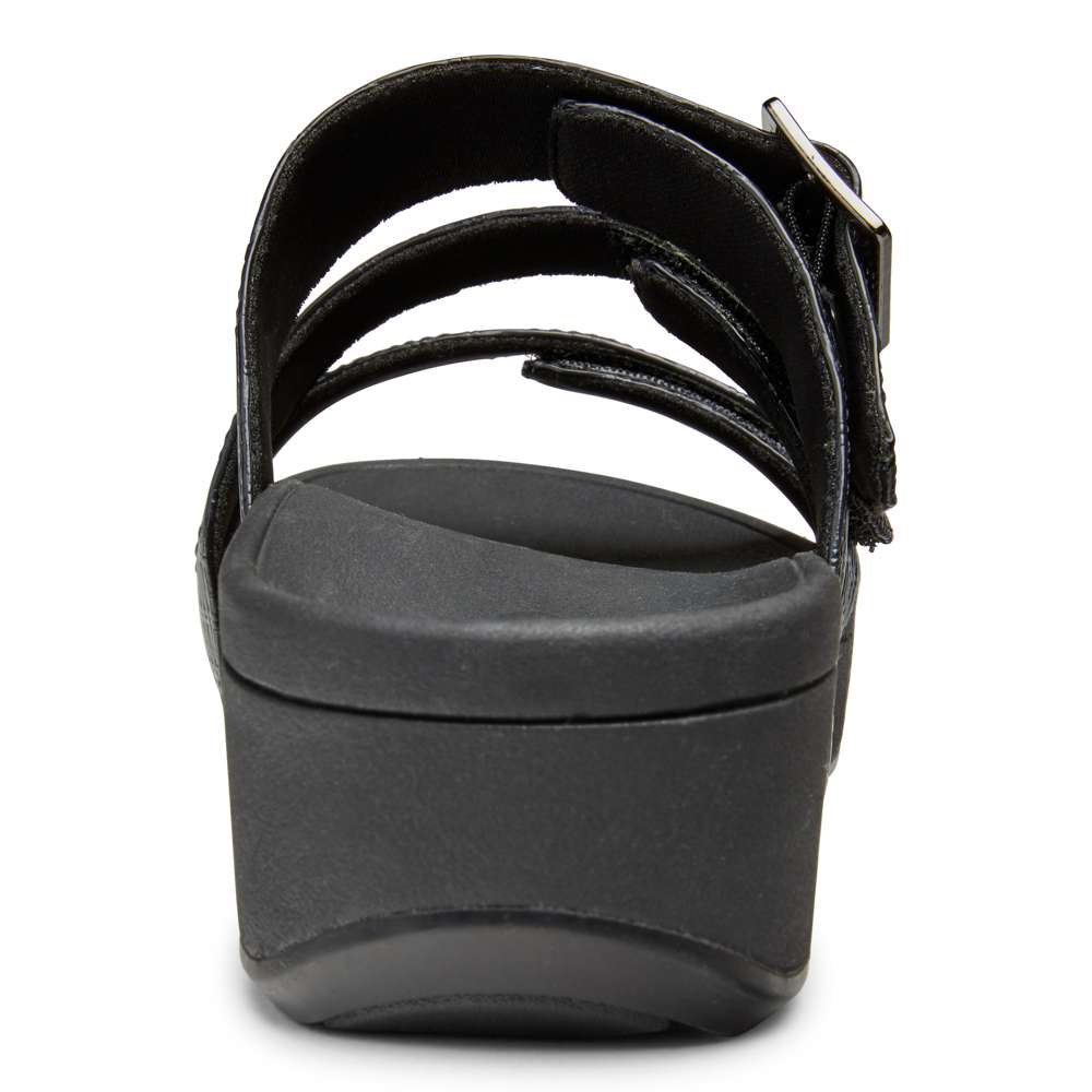 Rio Platform Sandal - Black Woven