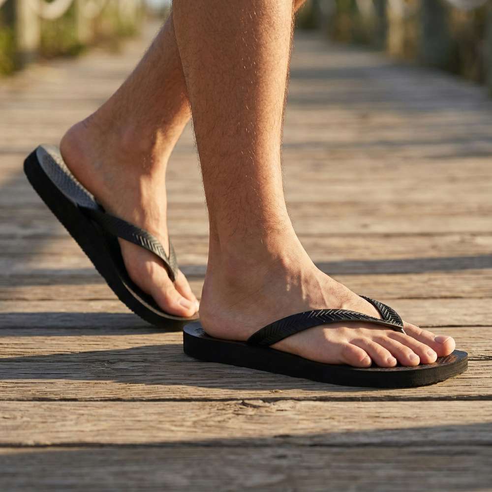 Rome Men's Toe Post Sandal - Black