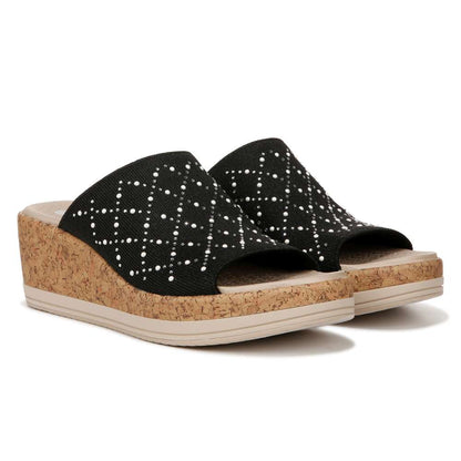 Royal Wedge Sandal - Black