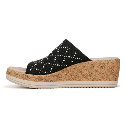 Royal Wedge Sandal - Black