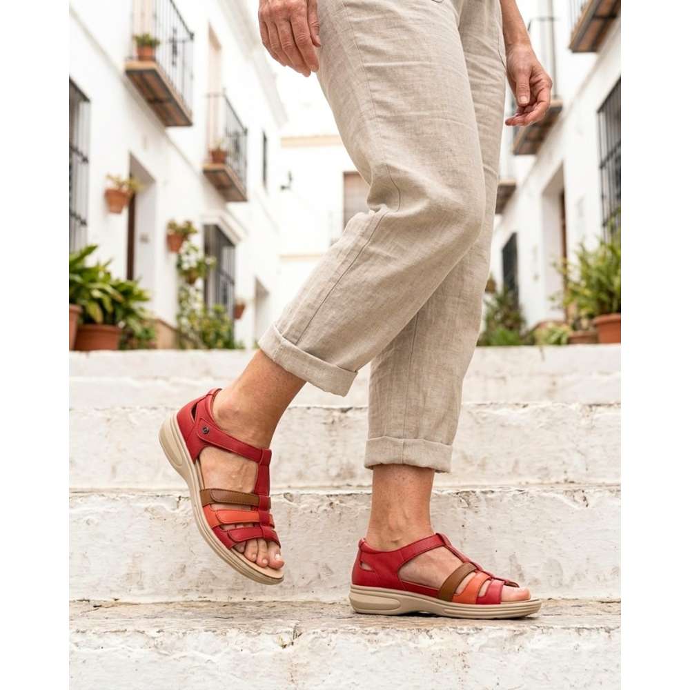 Seville Sandal - Ruby Red Multi