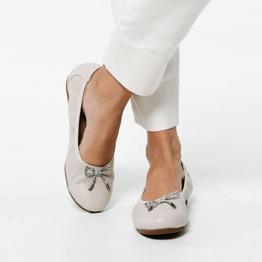 Lifestyle image for St. Barts Ballet Flats - Pebble