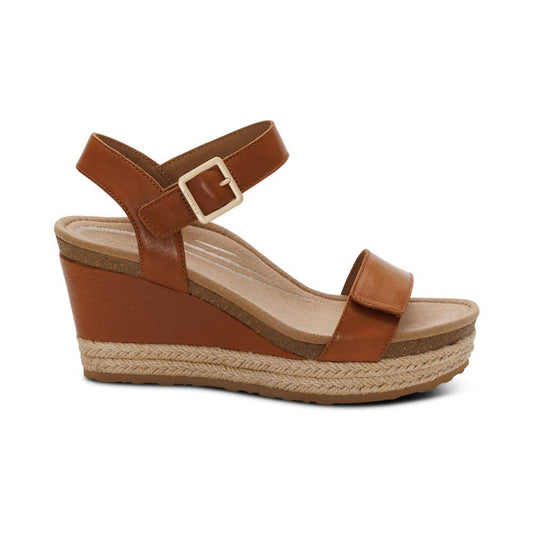 Sydney Espadrille Wedge - Cognac