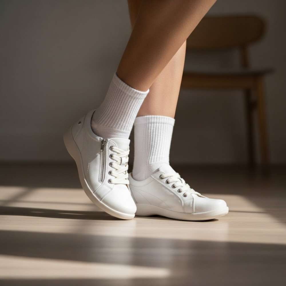 Tampa Zip Casual Sneaker - White