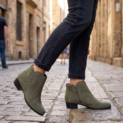 Tiko Ankle Bootie - Moss Suede
