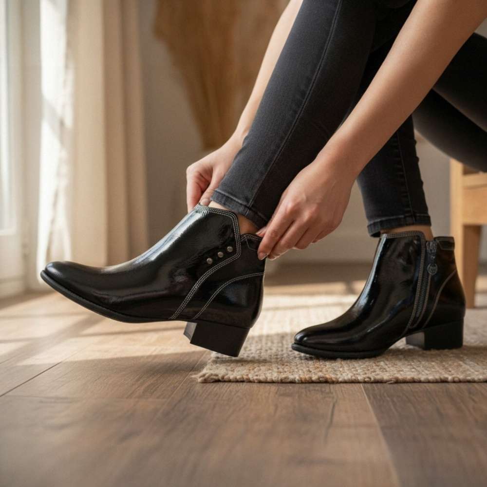Tiko Ankle Bootie - Black Patent