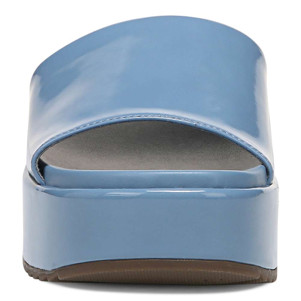 Trista Flatform Slide - Blue Shadow Patent