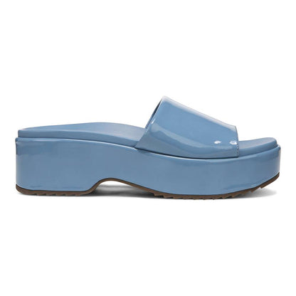 Trista Flatform Slide - Blue Shadow Patent