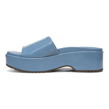 Trista Flatform Slide - Blue Shadow Patent