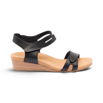 Utah Plain Sandal - Black Leather