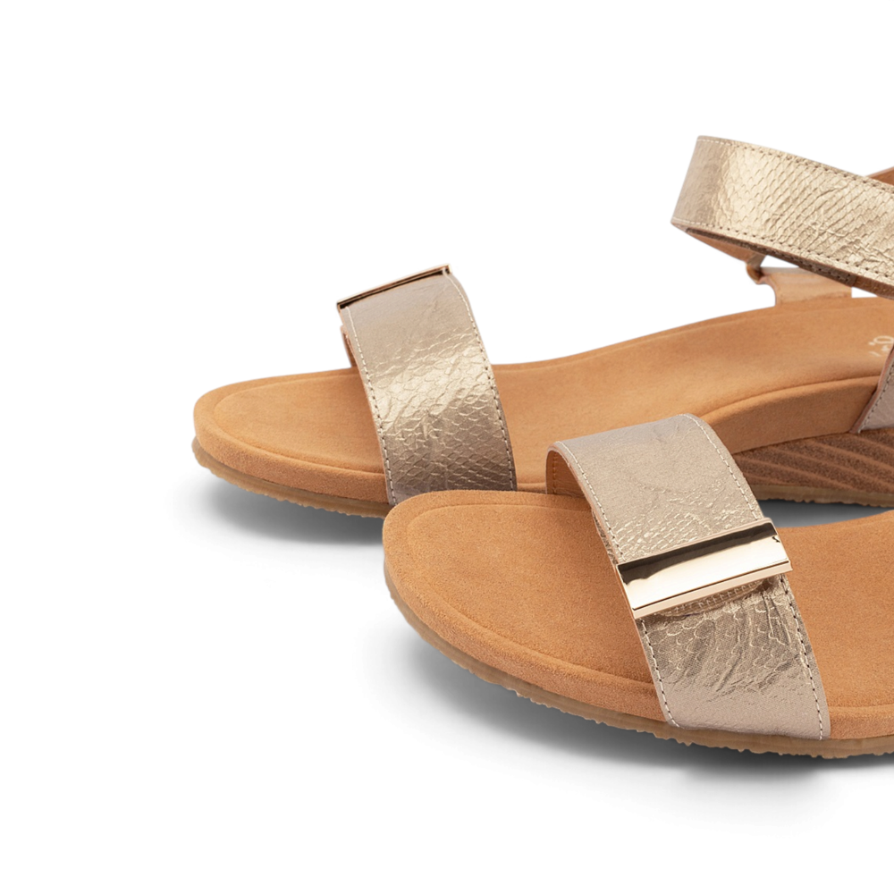Utica Print Sandal - Champagne