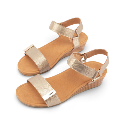 Utica Print Sandal - Champagne