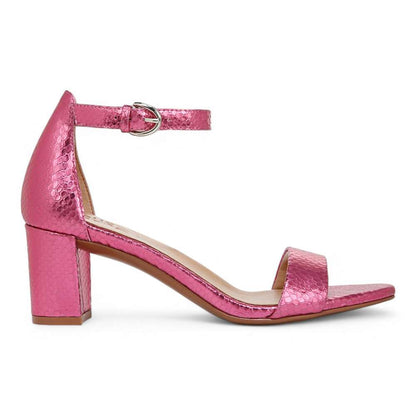 Vera Dress Sandal - Pink Metallic Snake Print Leather