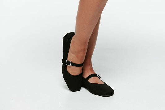 Lifestyle image for Violet Mary-Jane Flats - Black