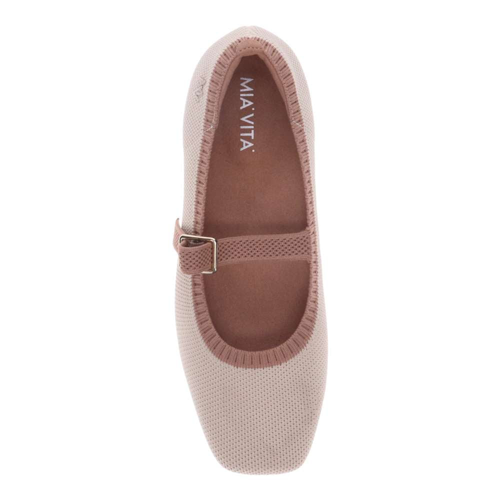 Violet Mary-Jane Flats - Almond