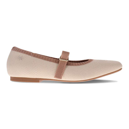Violet Mary-Jane Flats - Almond