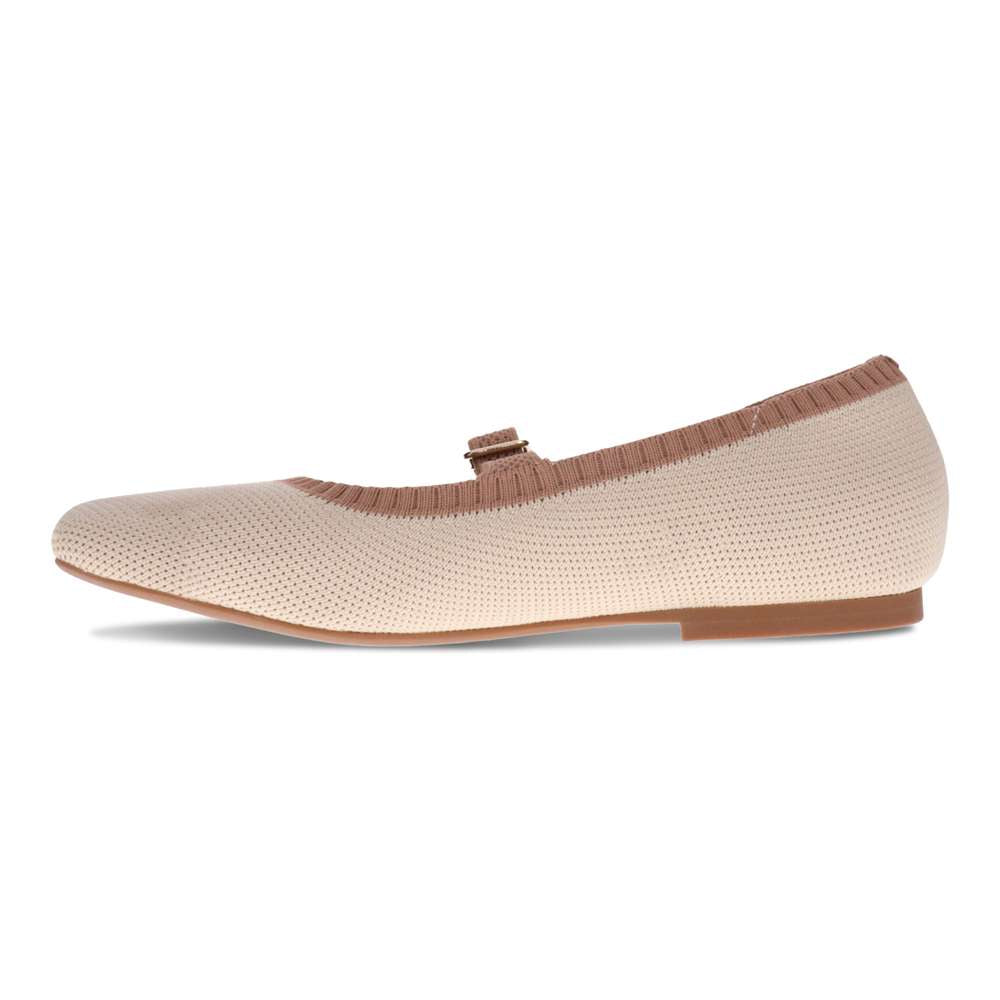 Violet Mary-Jane Flats - Almond