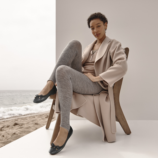 Lifestyle image for Klara Ballet Flat - Black Leather