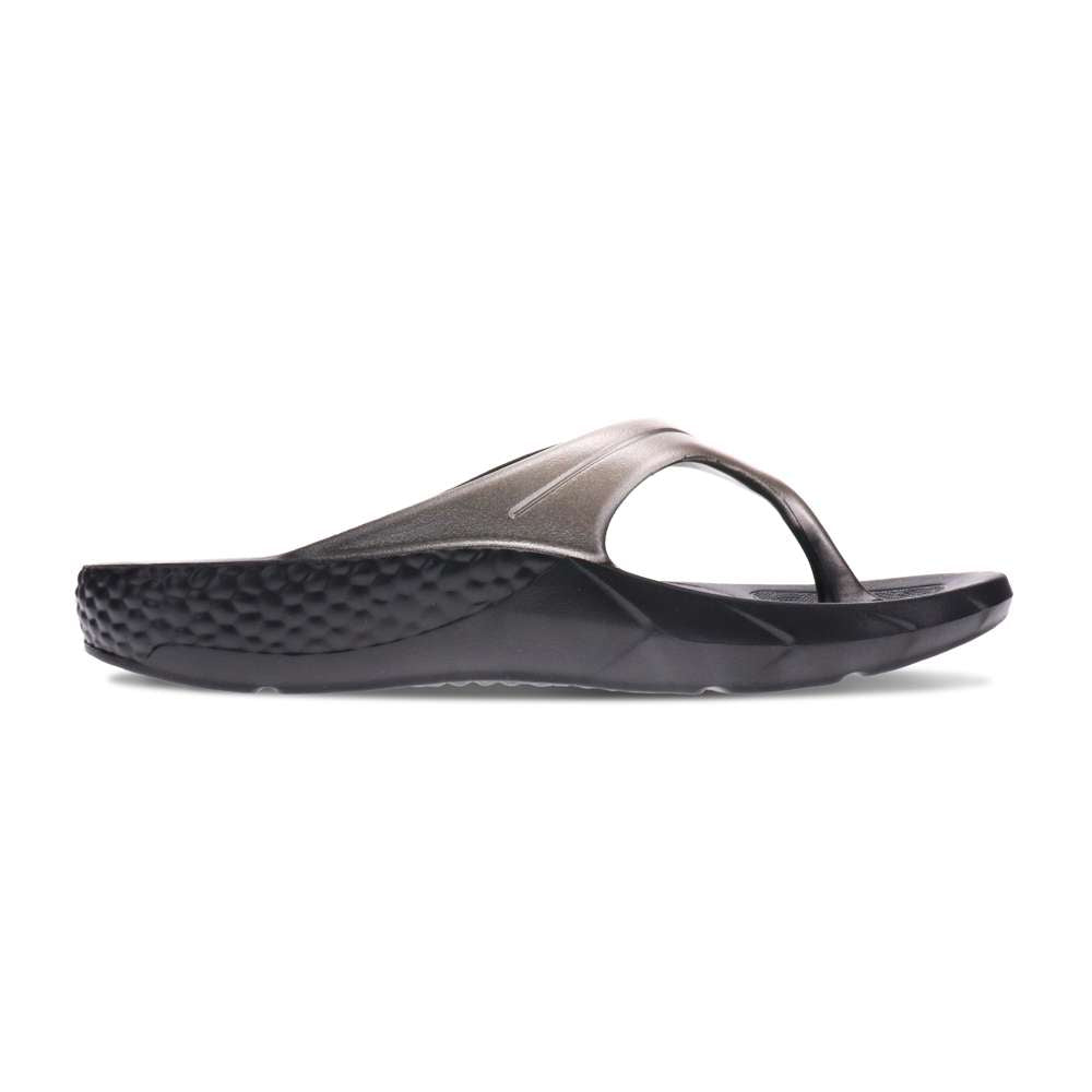 Vitality Recovery Toe Post Sandal - Black/Silver