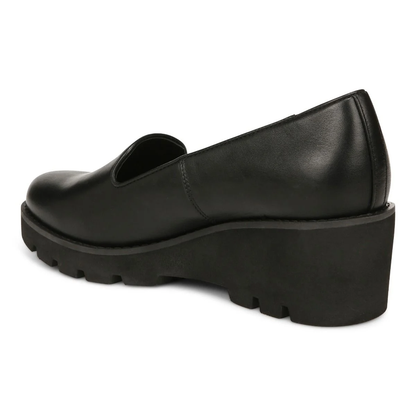 Willa Wedge - Black Leather
